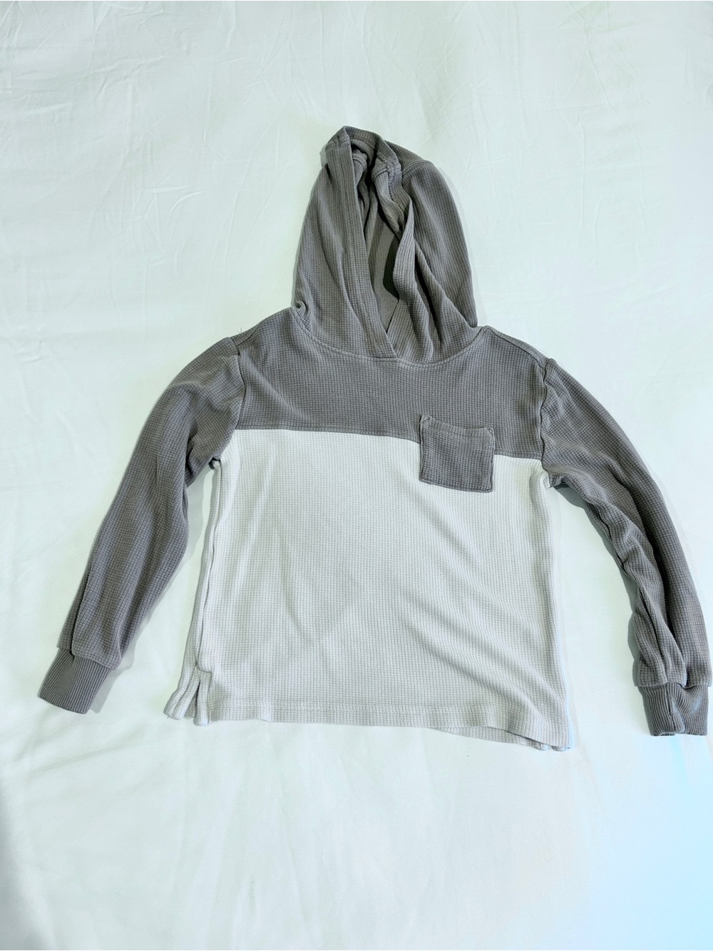 Little Sleepies Pebble Waffle Two-Tone Hooded Waffle Tee